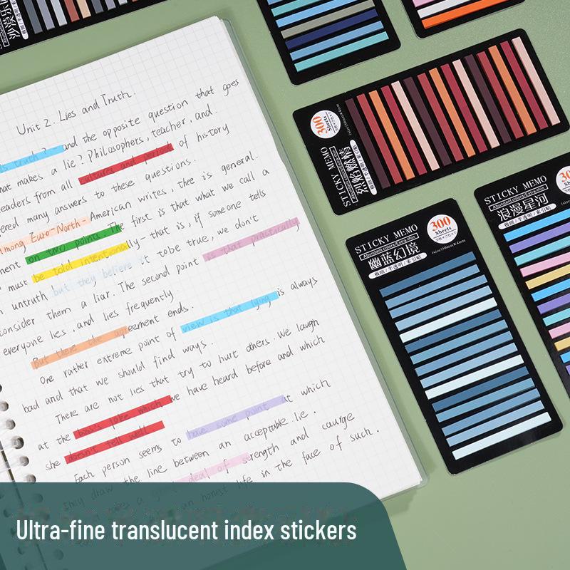 Morandi Color PET Sticky Note Key Mark, Small Fresh, перезаписываемые, с отрывными листами, пластиковый материал