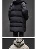 Men's Luxury Mid-length Hooded Down Jacket - Thick, Warm, Winter Coat with 90% White Duck Down Filling.