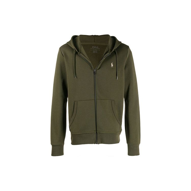 Худи на молнии с логотипом Polo Ralph Lauren, с длинным рукавом, мужское, зеленое, 710652313-043