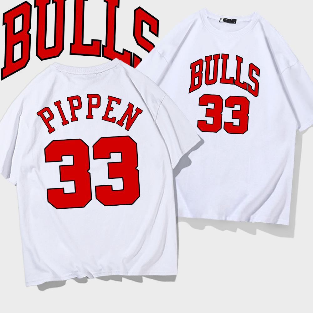 Pippen No. 33 short-sleeved T-shirt for men's summer young students trendy basketball sports loose half-sleeves