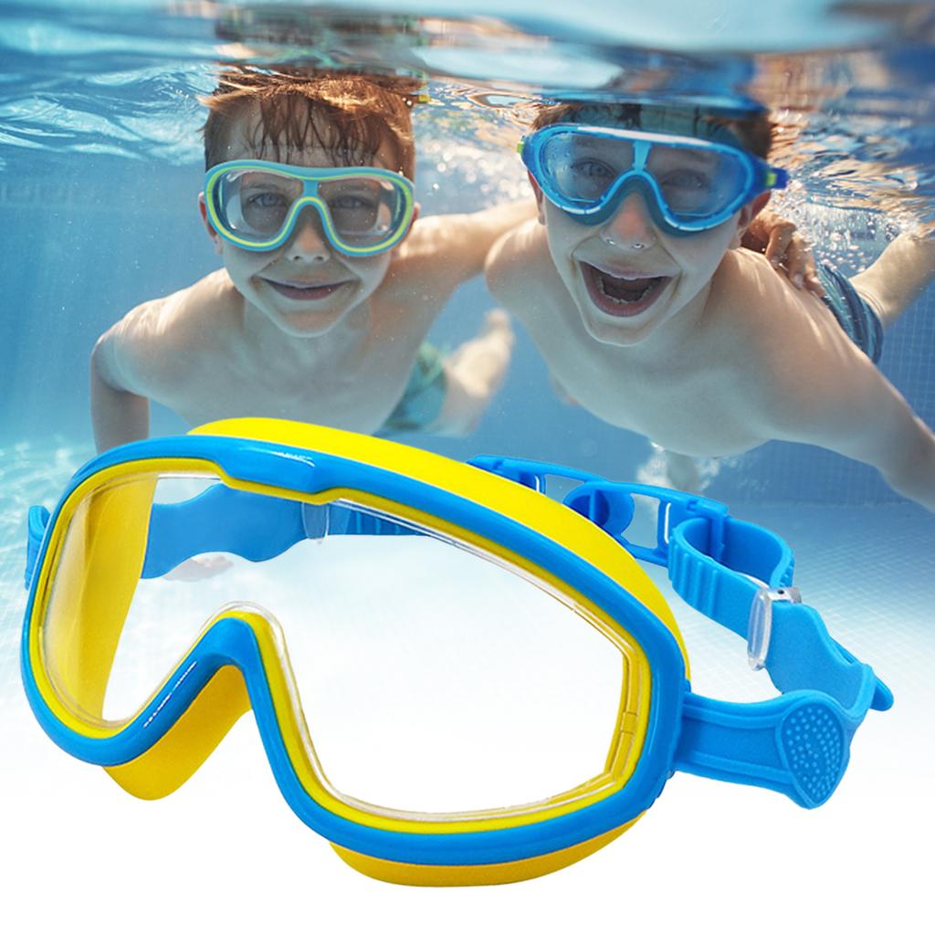 Big Frame Kids Swim Goggles Anti Fog Wide View Swimming Gear for Boys Girls Children Glasses for Swimming Pool