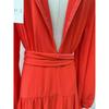 Export Single Vici Orange Chiffon Long Sleeves Red Dress Split Maxi Dress Desert Island Vacation Skirt