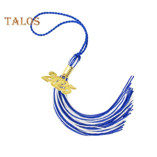 Кисточка для выпускного с подвеской 2025 года, в наличии разные цвета, стиль цветных блоков, длина 40 см, кисточка для рожка на выпускной для школьного сезона