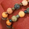 Lotus Charm Tibetan Buddha Bracelet Natural Resin Wooden Beads Bracelet  Yoga Practice