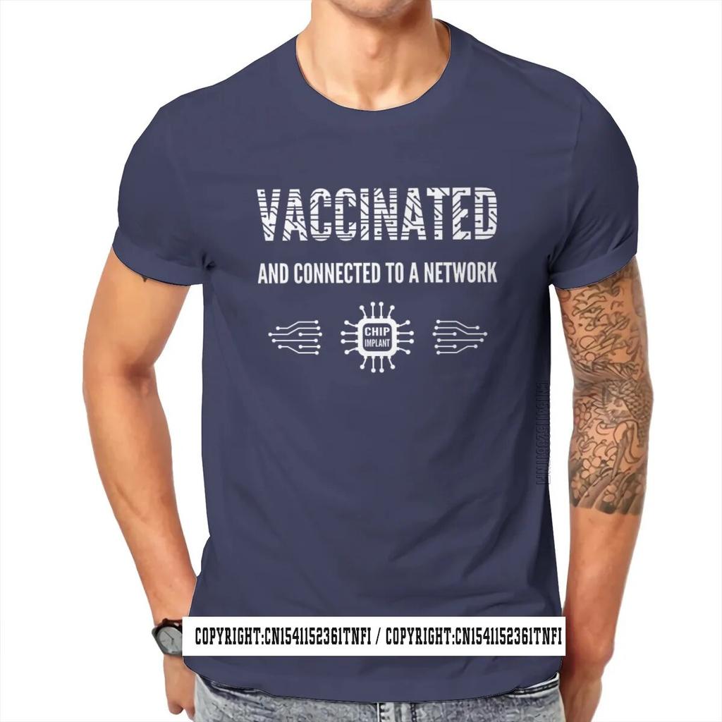 Футболка Connected Network Survived And Vaccinated, винтажная мужская футболка в стиле гранж размера плюс с круглым вырезом, топ в стиле Харадзюку, уличная одежда унисекс