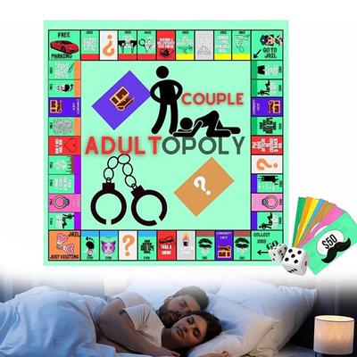 Adultopoly Настольная игра Пары Adultopoly Игра для свиданий на ночь Веселая интерактивная карточная игра для отношений Карты для разговоров для пар