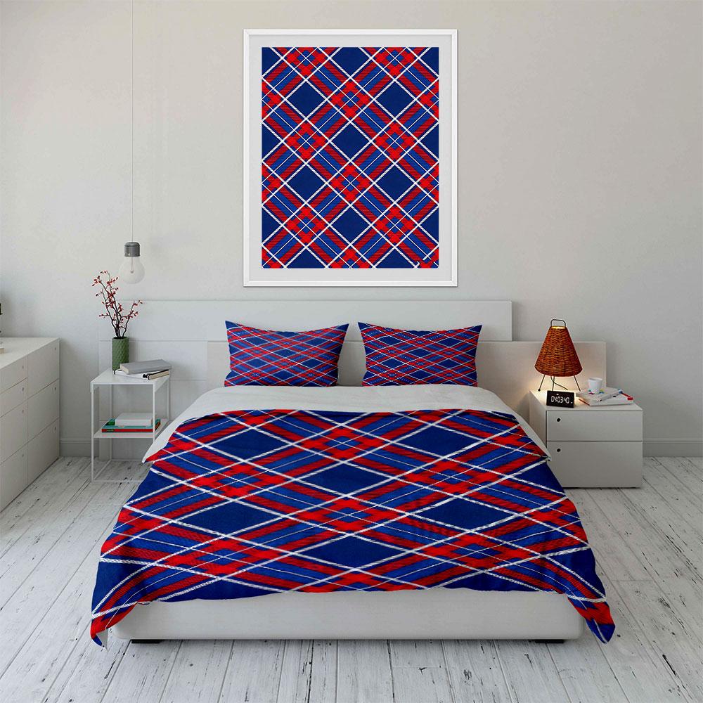 Red and blue plaid. Bedding sets Duvet cover sets Duvet covers Pillowcases(1 * Duvet Cover 2 * Pillowcases without duvet insert)