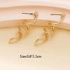 Chic Snake Pattern Alloy Stud Earrings In Gold And Silver For Women Vintage Fashion