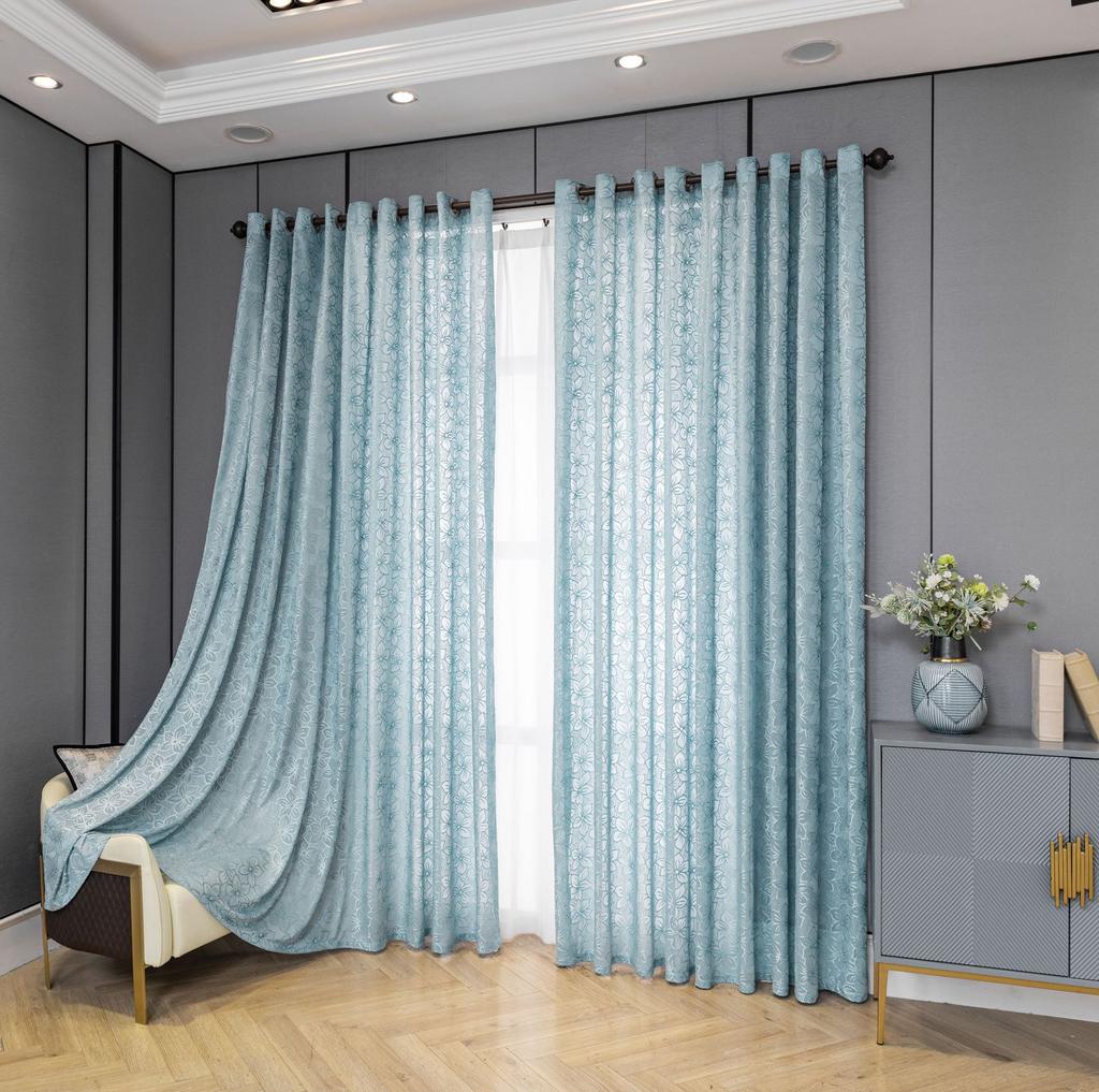 1 панель шторы из полупрозрачной марли с принтом зеленых листьев в стиле французского кантри на люверсах - мятно-зеленые и белые ботанические оконные портьеры для спальни