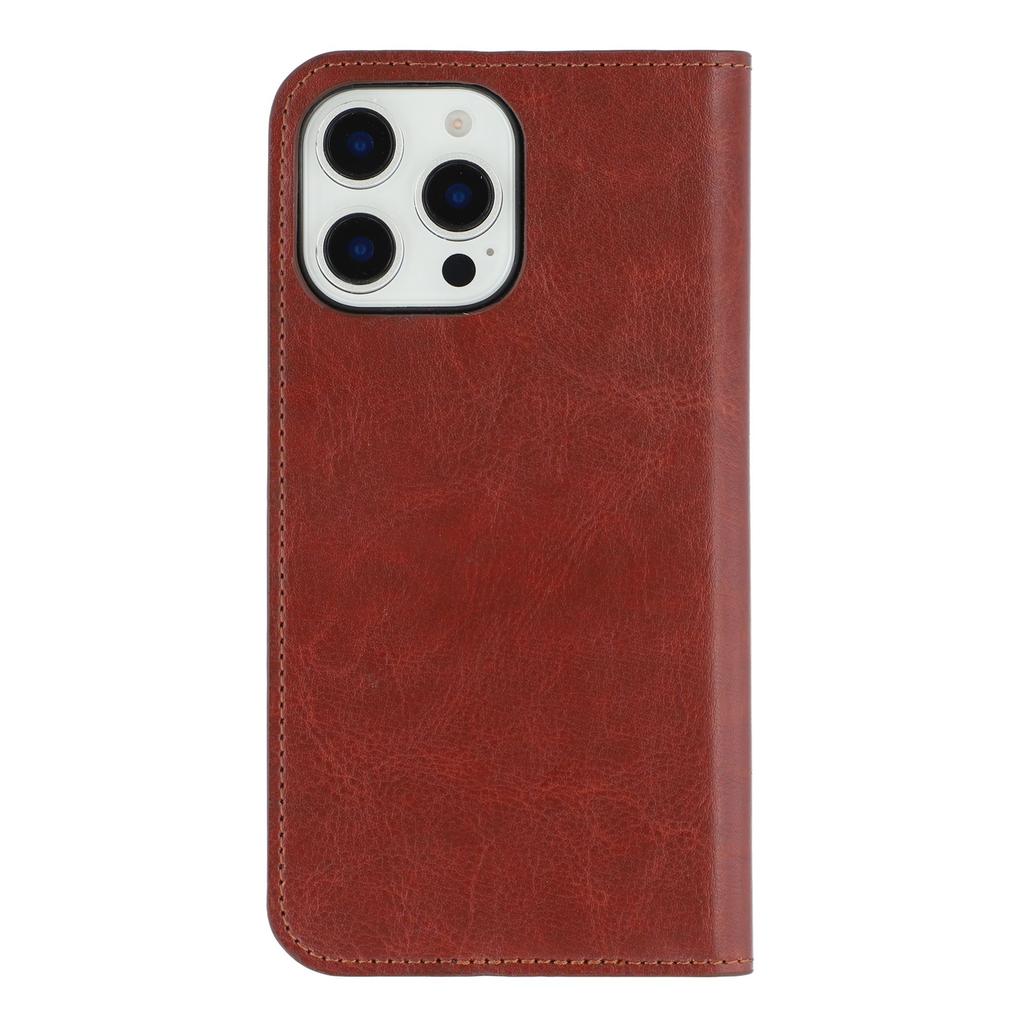For iPhone 16 Pro Max Stand Cases Genuine Split Leather Wallet Phone Cover Magnetic Closure