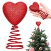 Tree Topper Heart Red Glitter Heart Ornament Valentine's Day Red Heart Tree