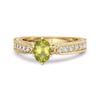Peridot Tapered Five-Stone Ring - Sterling Silver Gold Vermeil