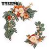 Роза Искусственные цветы Виноградная лоза Висячие Рождественские гирлянды Романтическая свадебная садовая арка Украшение комнаты для дома Поддельные растения Настенный декор