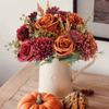 1шт Изысканный искусственный букет роз - реалистичная пластиковая искусственная цветочная композиция для домашнего декора, комнаты в стиле бохо на ферме, осеннего декора ко Дню благодарения