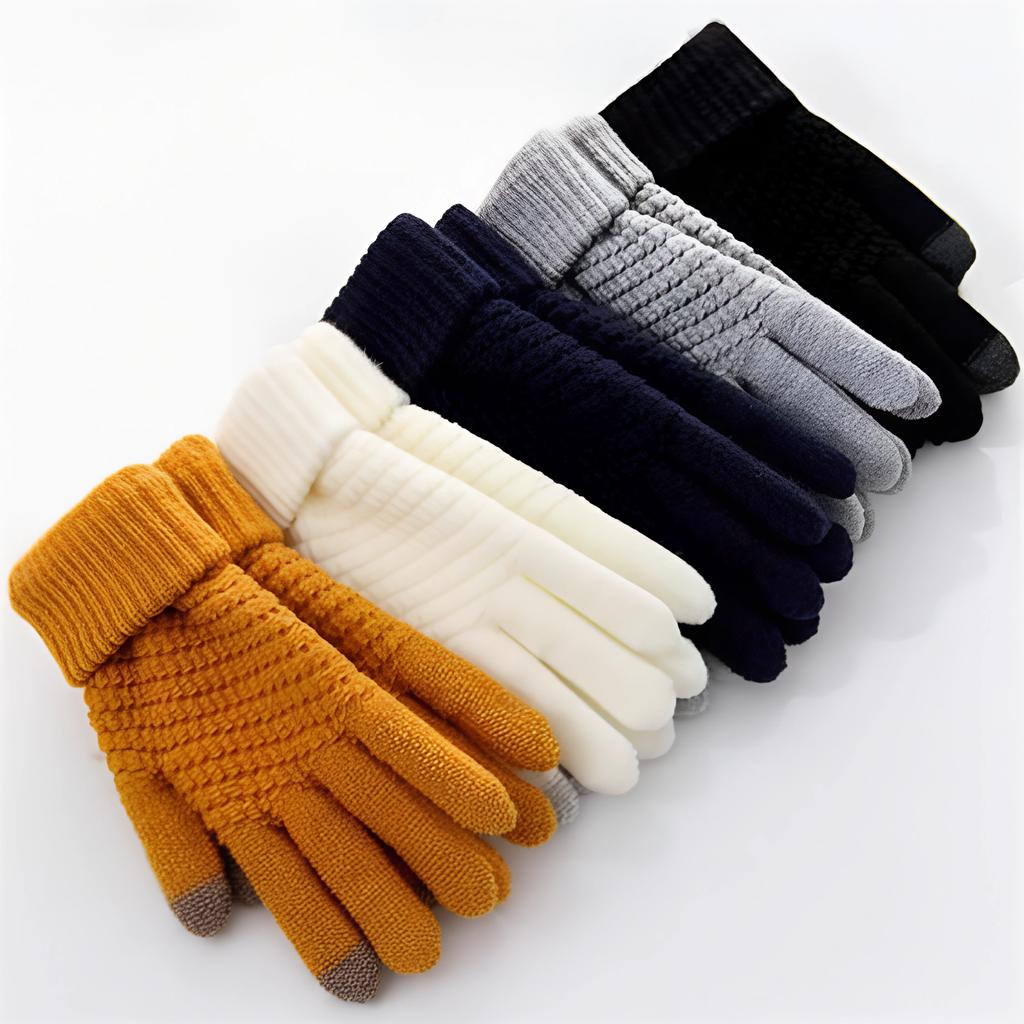Winter Touch Screen Gloves Warm Stretch Knit Mittens Full Finger Female Crochet Thicken Gloves AVE