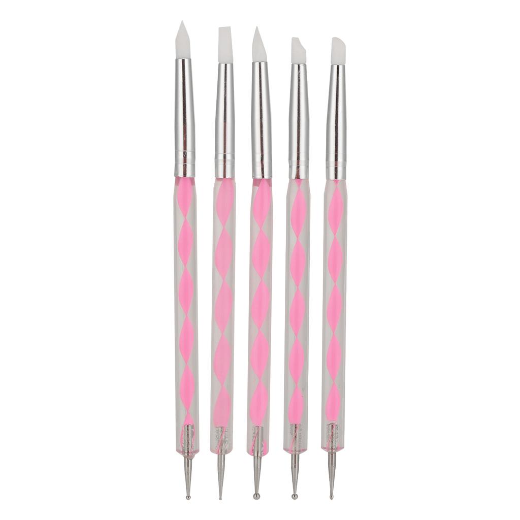 5pcs Nail Art Dotting Pen Dual Ended Nail Painting Pen   Carving Pen with Acrylic Handle