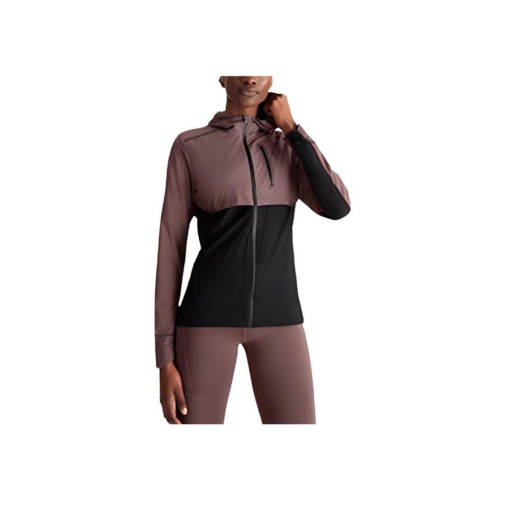 Женская ветровка Color Block, легкая, ветрозащитная, с капюшоном, для бега, куртки, светло-фиолетовая 204.01322