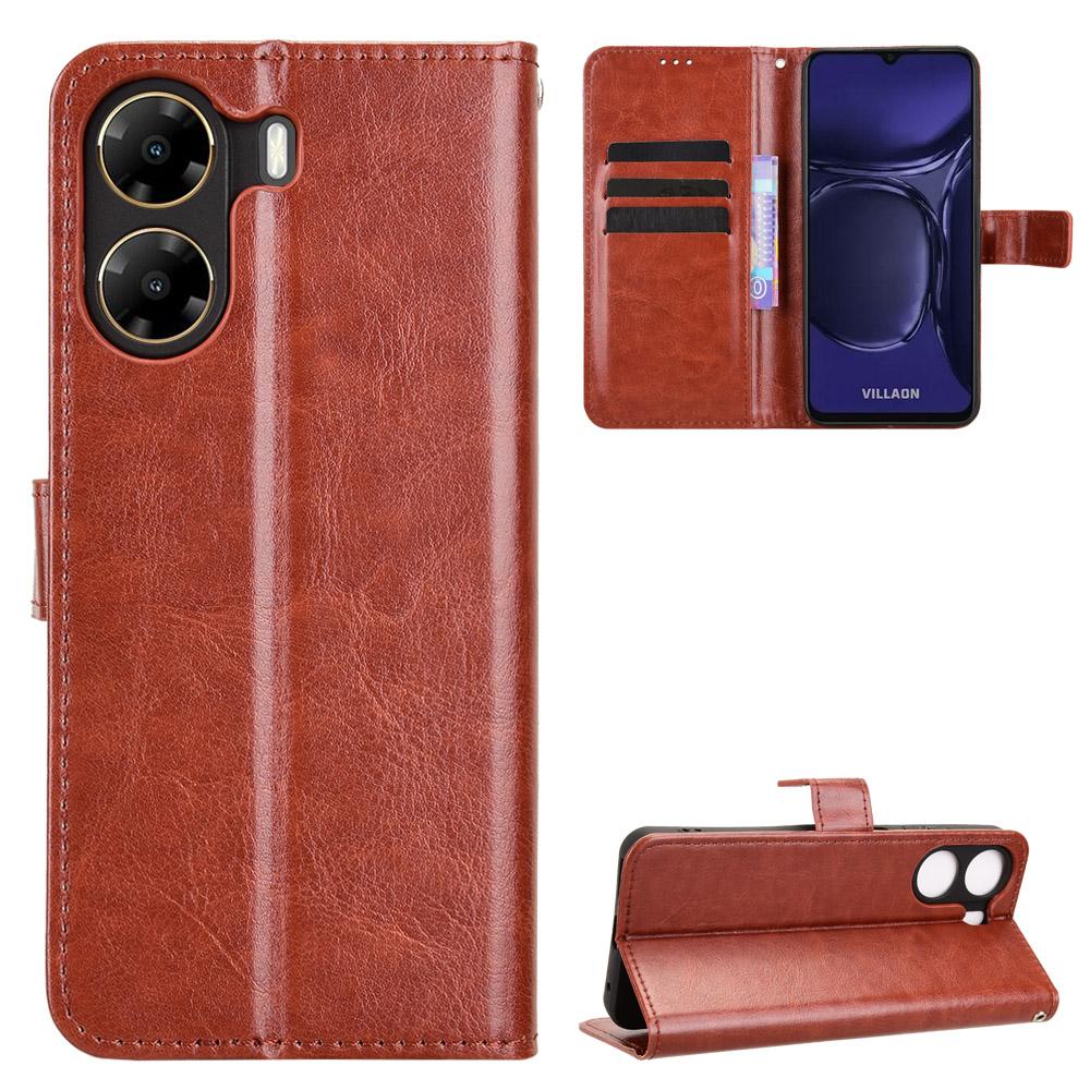 Flip Cover For Villaon V50S Leather Case [Flip Vintage Leather] Shockproof Durable Retro Phone Case