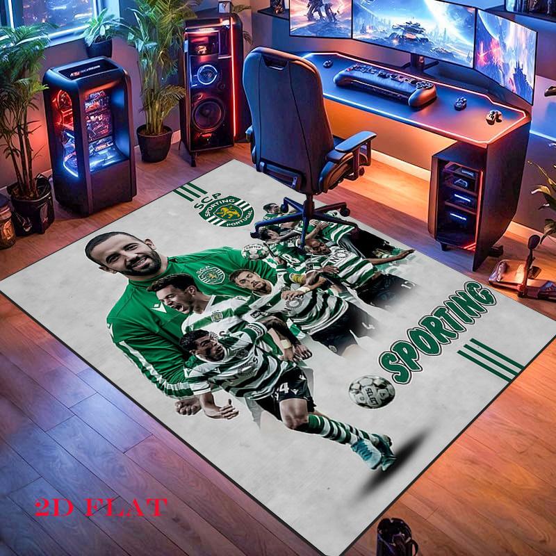 Ковер Sporting Lisbon для гостиной, спальни, дома, украшение дивана, нескользящий коврик для игр детей