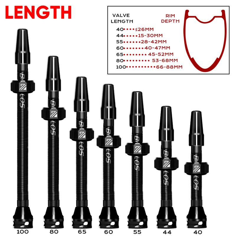 BUCKLOS Tubeless Valves MTB Road Bike Presta Nipple 40/44/55/60/65/80/100MM Bicycle Tubeless Tire Valve Removable Core Bike Part