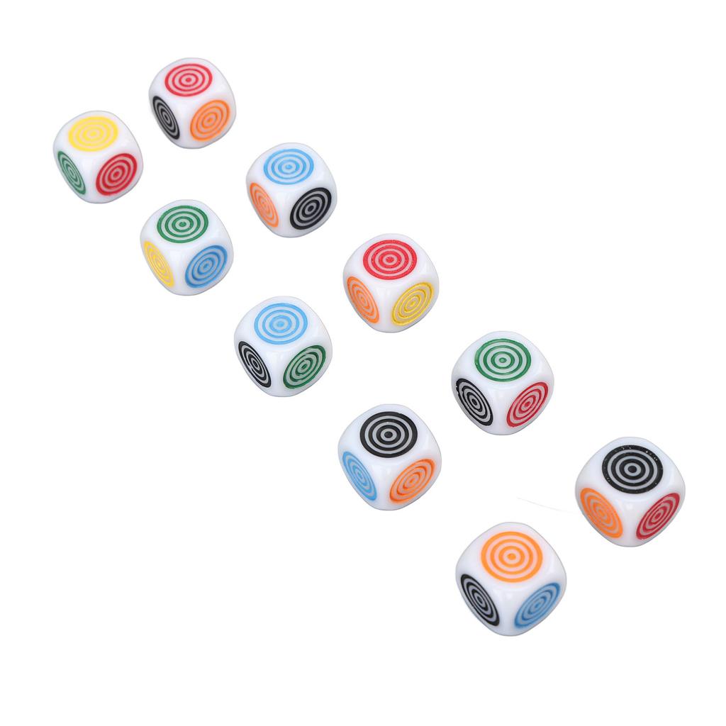 10PCS 6 Sided Game Dice Lightweight Strong Impact Resistance White Plastic Game Dice for Board
