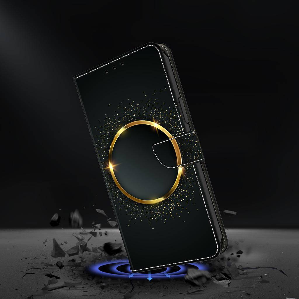 Для Samsung Galaxy A24 4G (162,1 х 77,6 х 8,3 мм) Кожаный кошелек с принтом узора, чехол для телефона