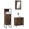 VidaXL 3-Piece Bathroom Furniture Set, Cabinets with Mirror, Interior Toilet Storage Unit, 3214822