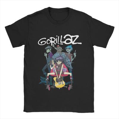 Футболка Gorillazs в стиле панк-рок, летняя, 100% хлопок, для мужчин, популярная, повседневная, с коротким рукавом, Y2K, ретро, топ