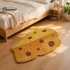 Милый коврик для входной двери Круассан Коврик для ванной, Нескользящий Впитывающий Мягкий Ковер для ванной, Декоративный Сыр Монстера Пушистый Имитация кашемира Ковер Лист Машина