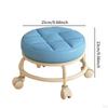 Low Roller Seat Rolling Stool Modern Sturdy PU Leather with Swivel Caster for Garage Porch