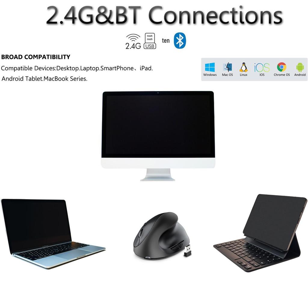 Dual-mode Ergonomic Wireless Vertical Mouse for Designers