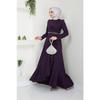 Women's Clothing Evening Dress Fashion Skirt Flounced Belt Stoned Hijab Evening Dress 2497 Black