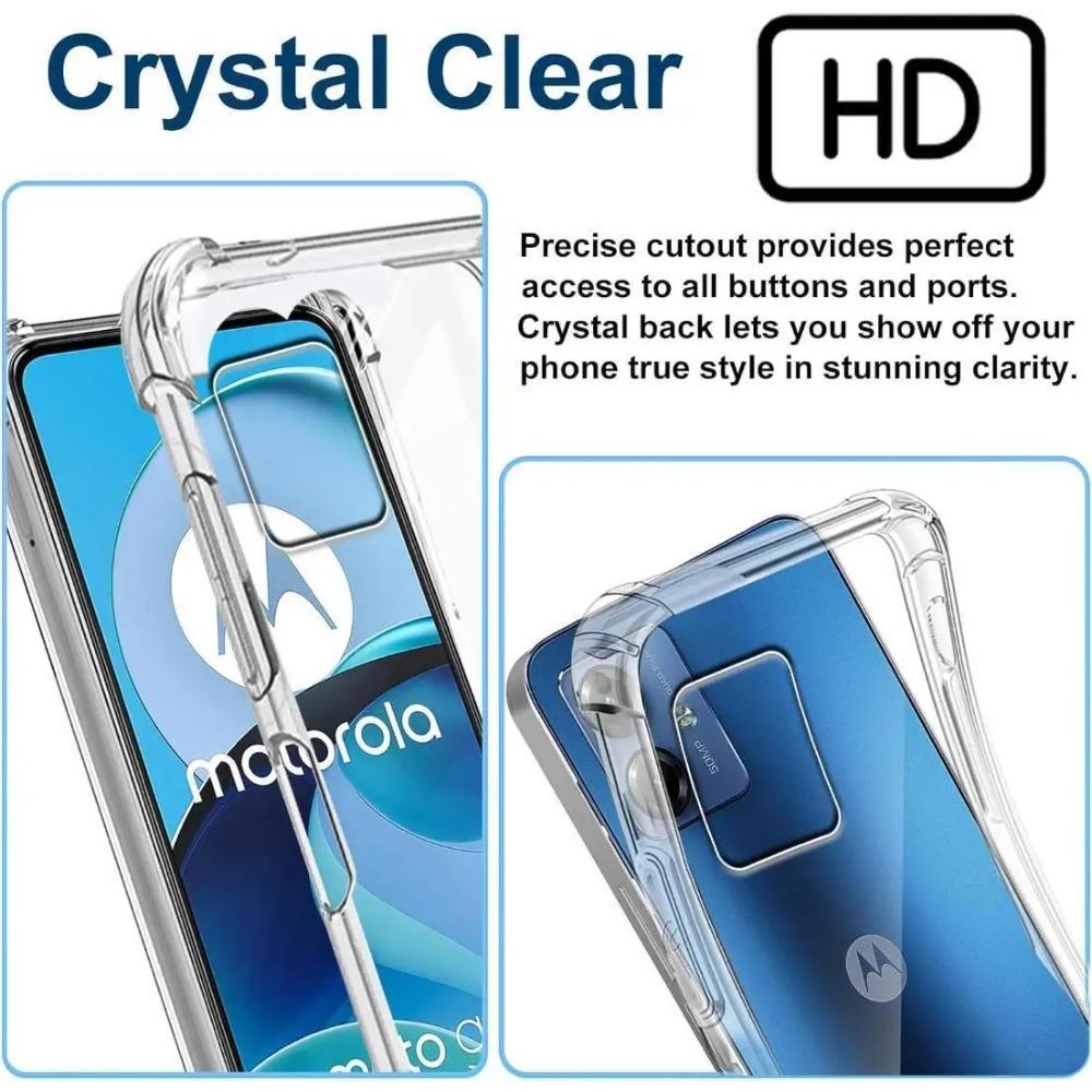 Противоударный чехол Airbag TPU для Motorola Moto G04 G14 G24 Power G34 G54 G84 G13 G23 G53 G73 защитный ультратонкий прозрачный чехол с полной защитой