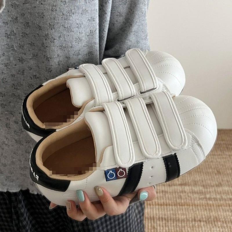Shell Head Velcro Women's Autumn New Thick-soled Heightening Versatile Sports and Leisure Big Head Shoes
