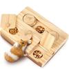 Wooden Hamster Feeder Golden Bear Hamster Snack Wooden Tray Home Pet Supplies Hidden Foraging Toy