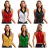Women's Vests V-neck Sleeveless Waistcoat Glitter Sequined Suits Vests Clubwear Rave Music Festival Jazz Dance Party Dressy Tops