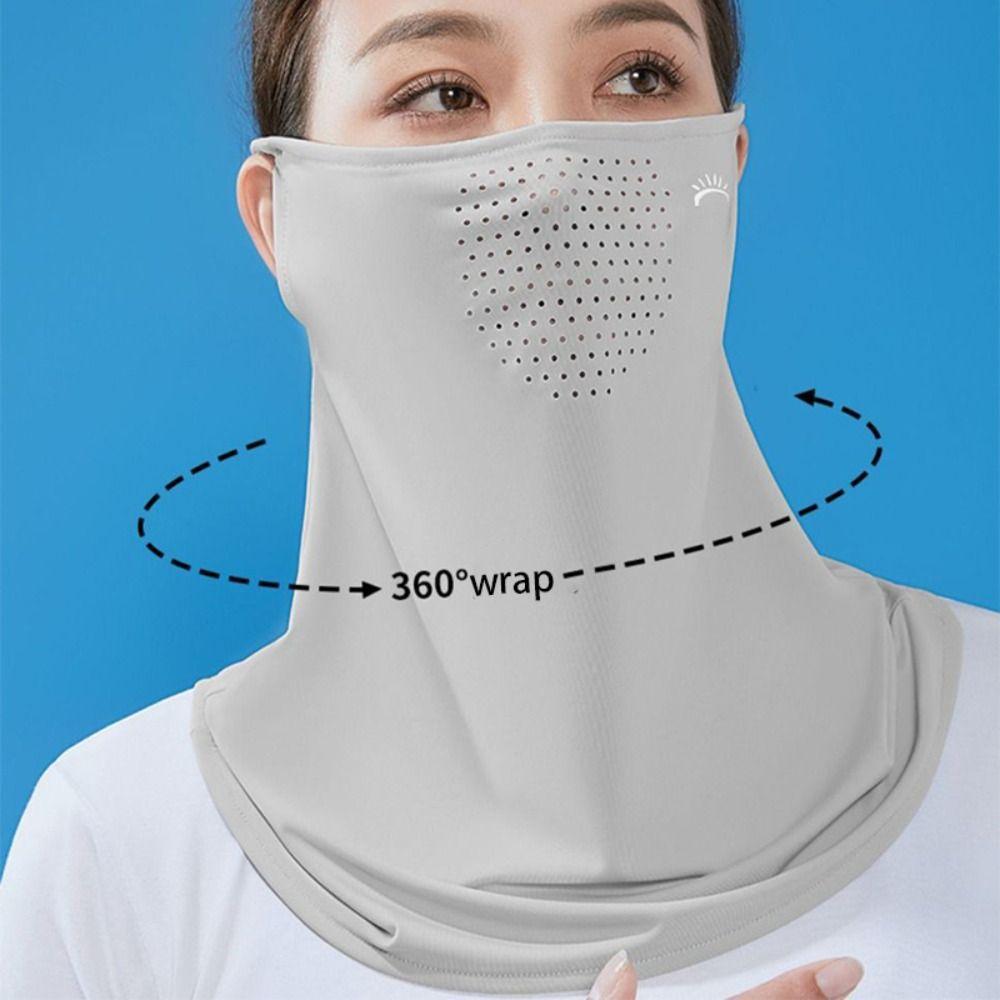 Summer Face Scarves Face Cover Solid Color Sunscreen Face Scarf Breathable Neck Wrap Cover Golf
