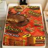 Плед Reese's Peanut Butter Cups - Сладкий дизайн конфет, идеально подходит для уюта на диване и декора спальни