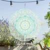 Metal Mandala Wind Spinner 3D Floral Design for Indoor Outdoor Garden Decor Christmas Thanksgiving Holiday Hanging Ornament with Rotating Chain
