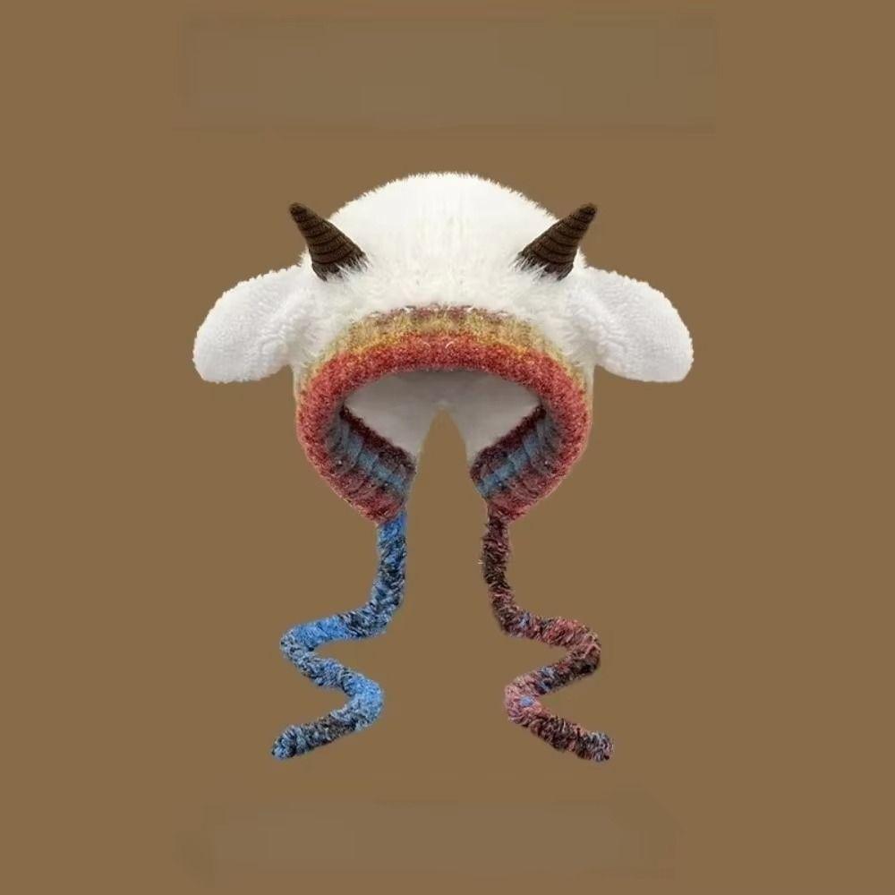 Soft Lamb Beanie Hat Korean Style Women Fluffy Hat Fashion Ear Protection Hat  Women