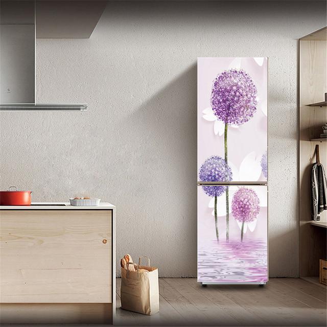 Горный поток 3D наклейки на холодильник, крышка холодильника, дверь, пейзаж, виниловый клей, декор для кухонной мебели, наклейка для морозильной камеры