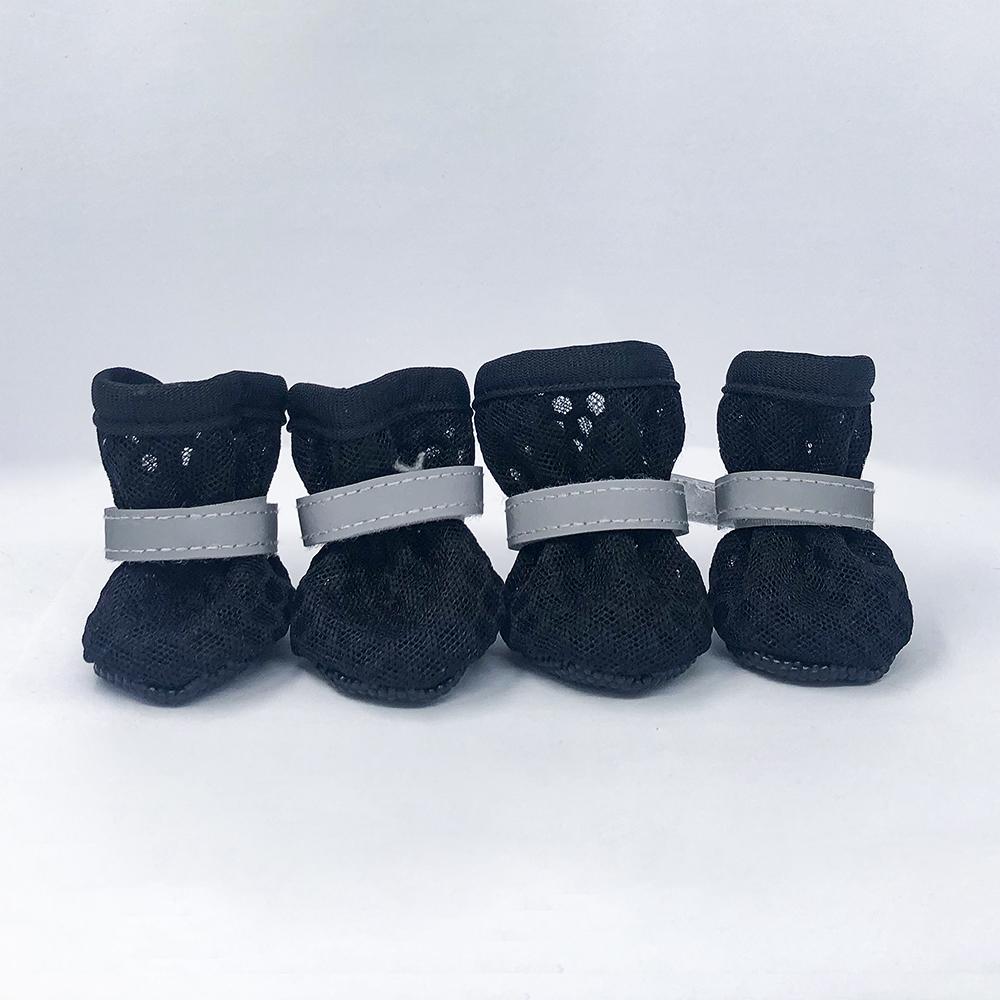 4 шт./компл. обувь для собак для маленьких и средних собак, кошек, нескользящая сетка, дышащие, светоотражающие ботинки для щенков, обувь для чихуахуа, йоркширского мопса