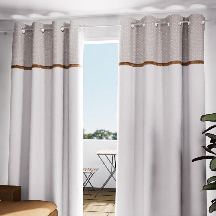 Cotton Curtain with Eyelets 135x250 Cm CANDICE, by Soleil d'Ocre