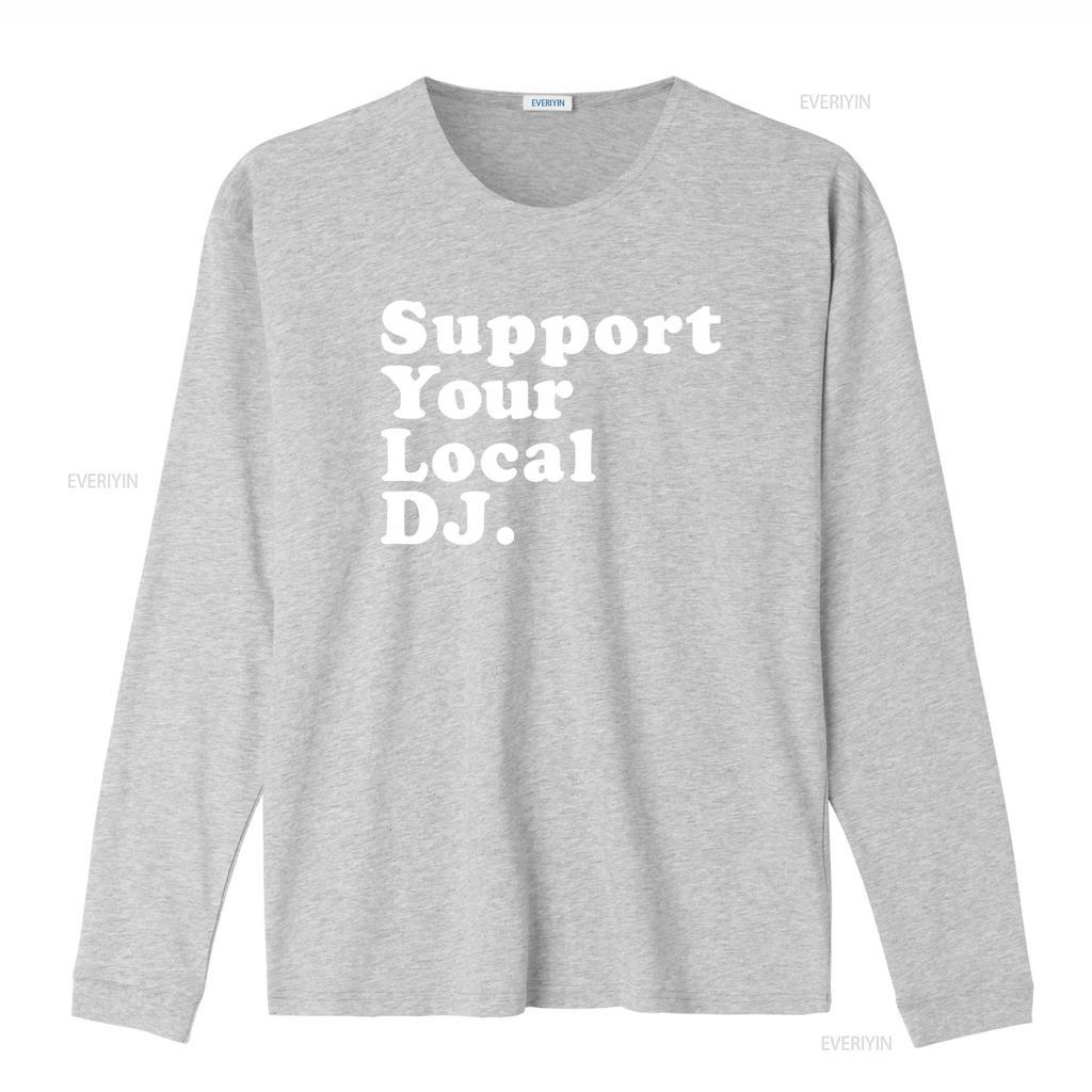 Support Your Local DJ T Shirt Technics 1200 Turntable Music Hip Hop House Cool Print vintage Washed streetwear homme graphic