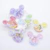 12Pcs 52*45mm Printed Colorful Mouse Head Sequins Appliques for DIY Headwear Clips Bow Pendant Decor Accessories Clothes Patches