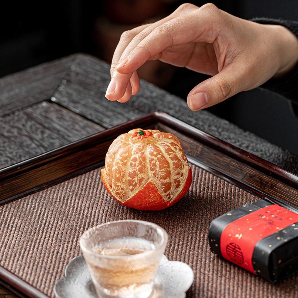 Simulated Peeled Orange Tea Pet Corrosion-resistant Tangerine Tea Table Ornament Tea Room