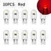 10PCS Car LED COB Bulb T10 W5W Signal Light 12V 7500K White Auto Interior Dome Reading License Plate Lamps Wedge Side Bulbs