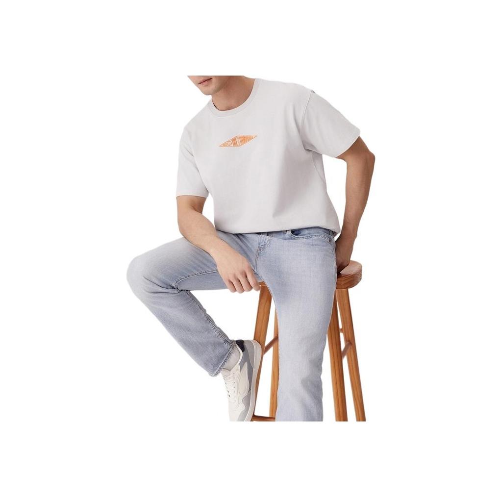 Levis Versatile Casual Loose Soft Comfortable Ribbed Round Neck Short Sleeve T-Shirt Men Tops 003N1-0002