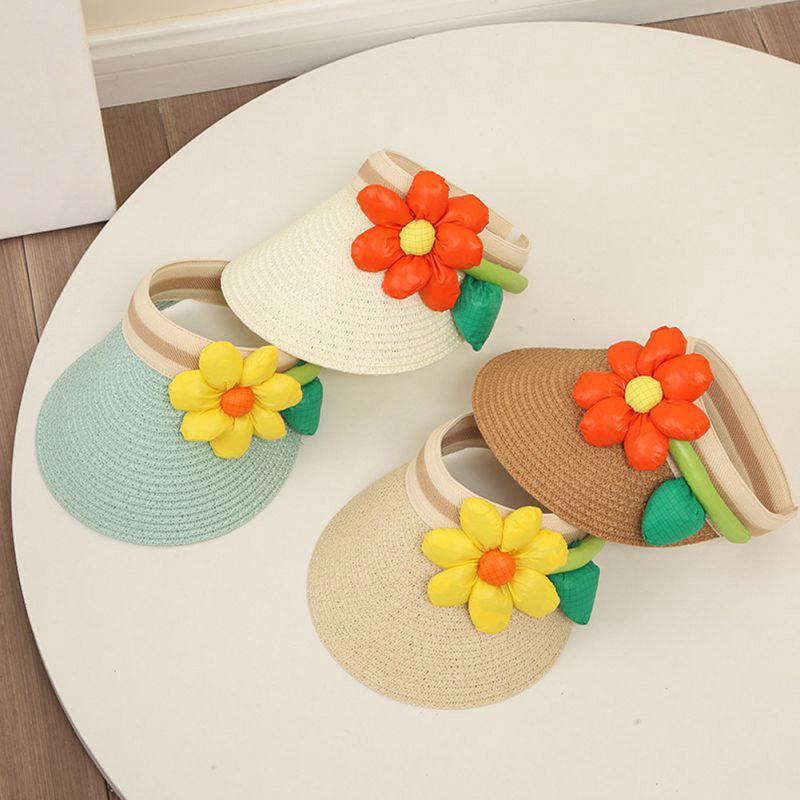 Пустой цилиндр, сладкий и милый цветок, зонтик с большими полями для маленьких девочек