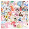 50 Cute Watercolor Doodle Stickers - Waterproof for Diaries, Water Bottles, and Phones